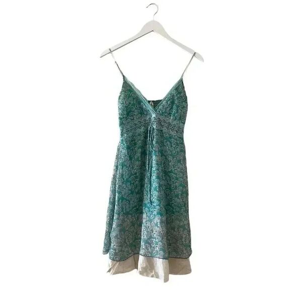 Estam V- Neck Adjustable  Bohemian Festival Spaghetti Straps Floral Dress #1000 - Picture 1 of 15
